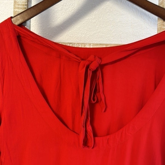 Cloth & Stone by Anthropolgie Red Long Sleeve Tie Back Top Blouse Size small - Picture 9 of 11